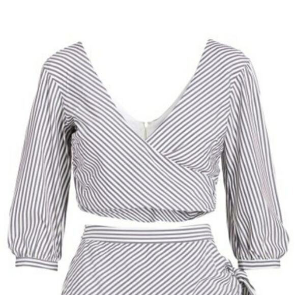 ALI & JAY Striped Cocktails Please 3/4 Sleeve Top Zip up Back Size Medium - Picture 8 of 10